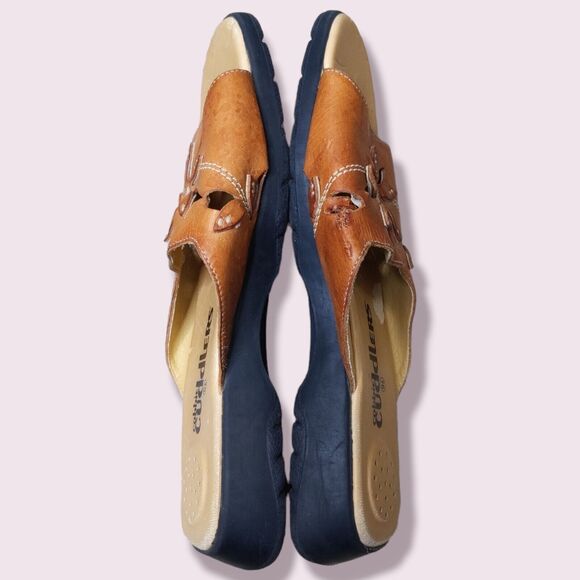 Cobbie Cuddlers Womens Brown Leather Fairy Slides Flowers Wedges Sandals 9.5 - Picture 7 of 9